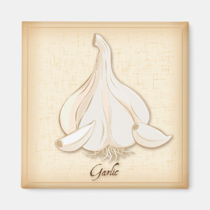 Garlic Herb, Bulb and Cloves Magnet