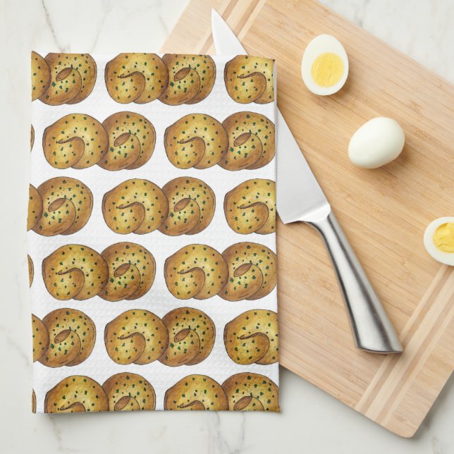 Garlic Knots Bread Roll Italian Food Cooking Chef Tea Towel (Quarter Fold)