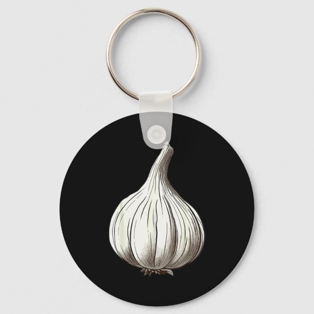 Garlic Lazy Easy Funny Matching Halloween Costume  Key Ring (Front)