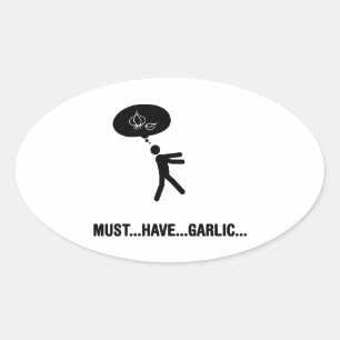 Garlic lover oval sticker