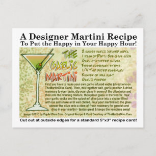 Garlic Martini Recipe Postcard