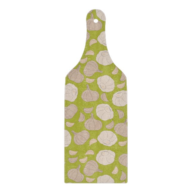 Garlic Pattern - Garlic Cloves & Bulb Cutting Board (Front)