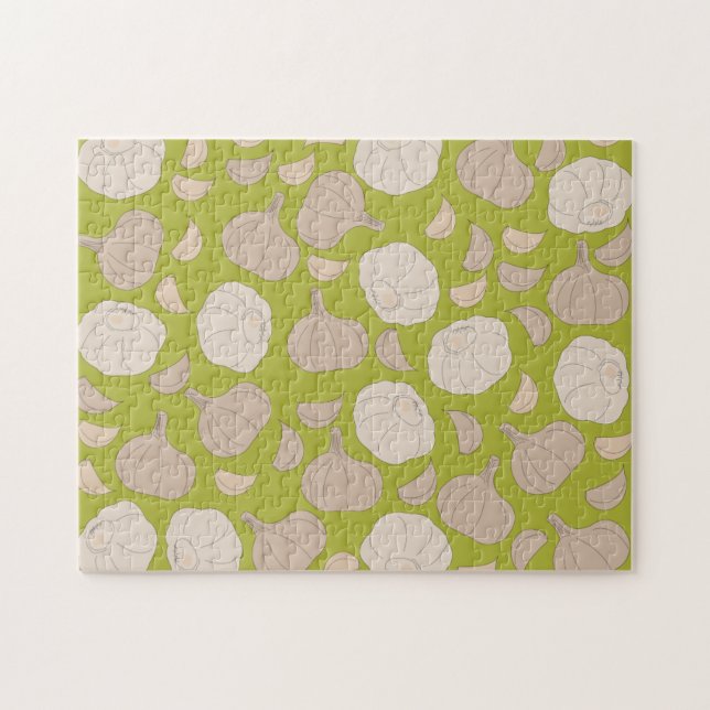 Garlic Pattern - Garlic Cloves & Bulb Jigsaw Puzzle (Horizontal)