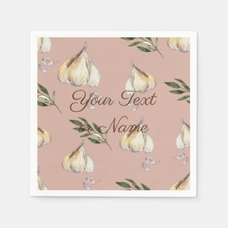 garlic pattern with personalized text napkin