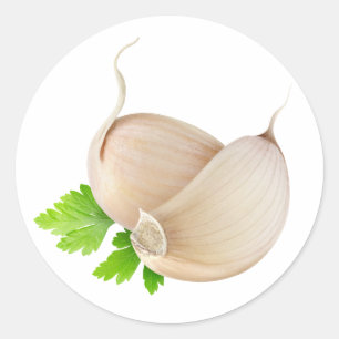 Garlic pieces classic round sticker