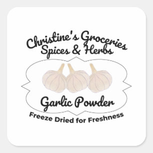 Garlic Powder spice jar. Square Sticker