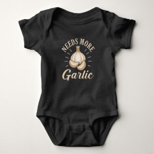 Garlic Vampire fun pun Needs More Garlic Baby Bodysuit