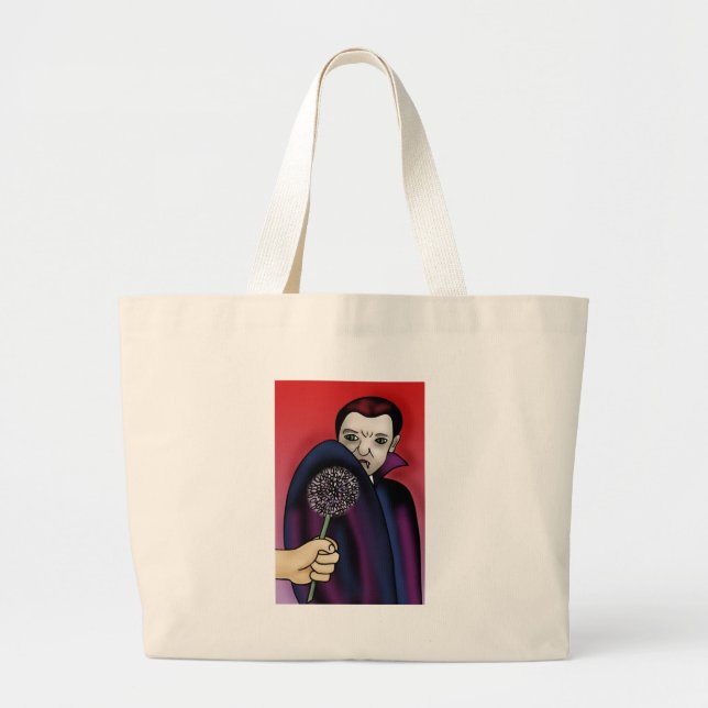Garlic Wards off the Vampire's Bite Large Tote Bag (Front)