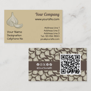 Garlic Woodcut Icon Business Card
