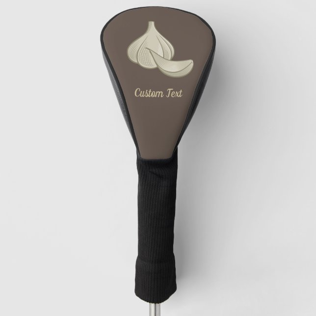 Garlic Woodcut Icon Golf Head Cover (Front)