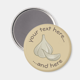 Garlic Woodcut Icon Magnet