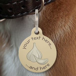 Garlic Woodcut Icon Pet Tag