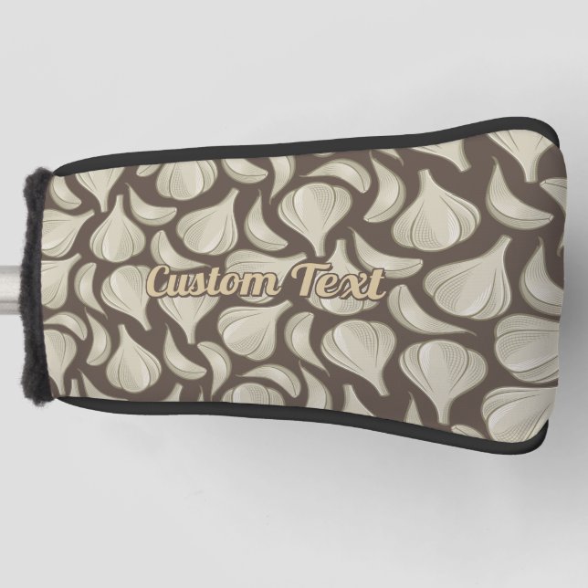 Garlic Woodcut Pattern Golf Head Cover (Front)
