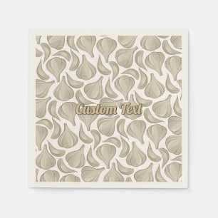 Garlic Woodcut Pattern Napkin