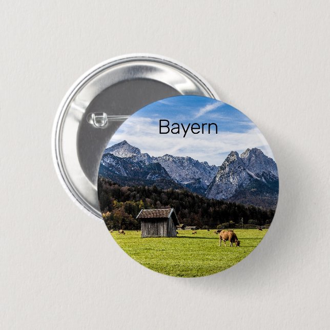 Garmisch Partenkirchen Alps Bavaria Germany 6 Cm Round Badge (Front & Back)