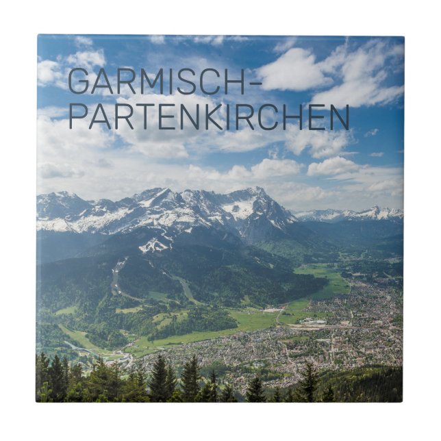 Garmisch-Partenkirchen Bavaria Alps Panorama Gift Tile (Front)