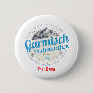 Garmisch Partenkirchen Bavaria Vintage Alps 6 Cm Round Badge