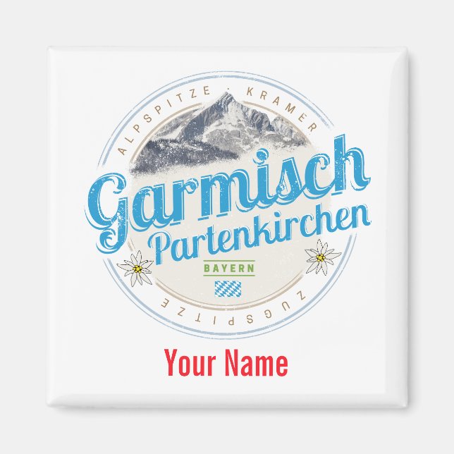 Garmisch Partenkirchen Bavaria Vintage Alps Magnet (Front)