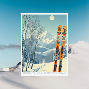 Garmisch-Partenkirchen Deutschland ski Postcard