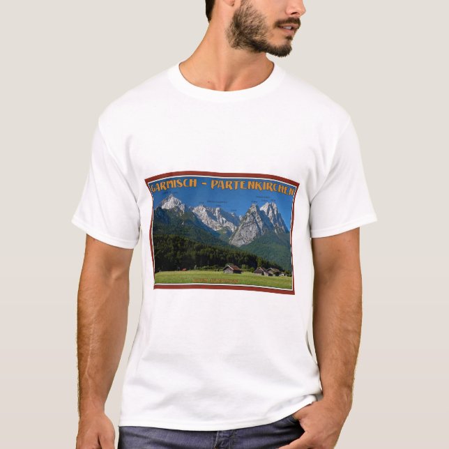 Garmisch - The Zugspitze and Alpspitze T-Shirt (Front)