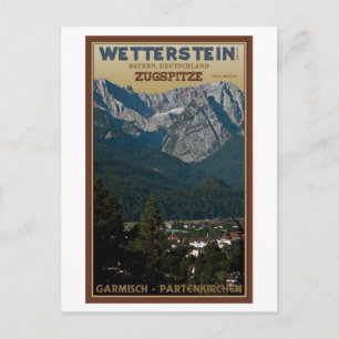 Garmisch - Zugspitze above Town Postcard