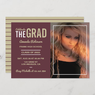 Garnet and Gold Graduation Party Invitation
