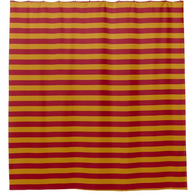 Garnet and Gold Stripes Shower Curtain (Front)