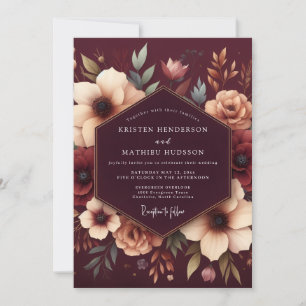 Garnet Anemone Wedding Invitation