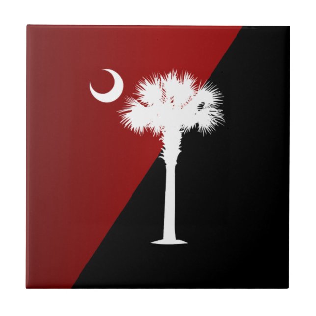 Garnet & Black Palmetto Tile (Front)