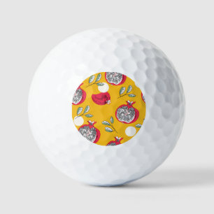 Garnet Fruit: Hand-Drawn Vintage Pattern. Golf Balls