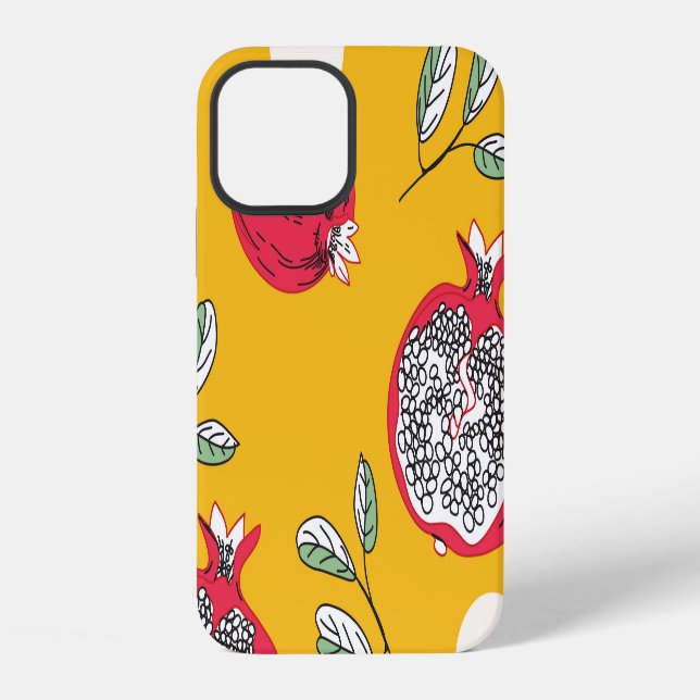Garnet Fruit: Hand-Drawn Vintage Pattern. iPhone Case (Back)