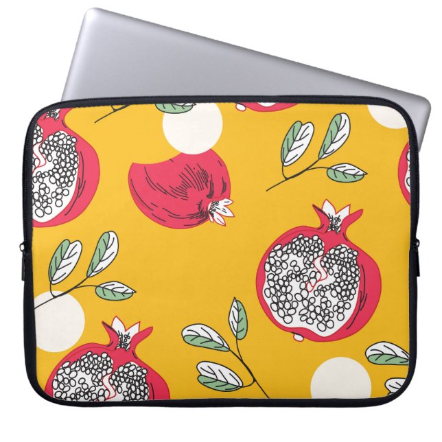 Garnet Fruit: Hand-Drawn Vintage Pattern. Laptop Sleeve (Front)