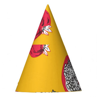 Garnet Fruit: Hand-Drawn Vintage Pattern. Party Hat
