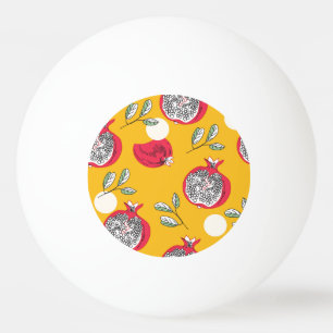 Garnet Fruit: Hand-Drawn Vintage Pattern. Ping Pong Ball