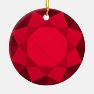 Garnet Gemstone / Jewel Graphic Image  Ceramic Tree Decoration