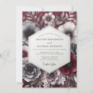 Garnet Gloaming Posy Wedding Invitation