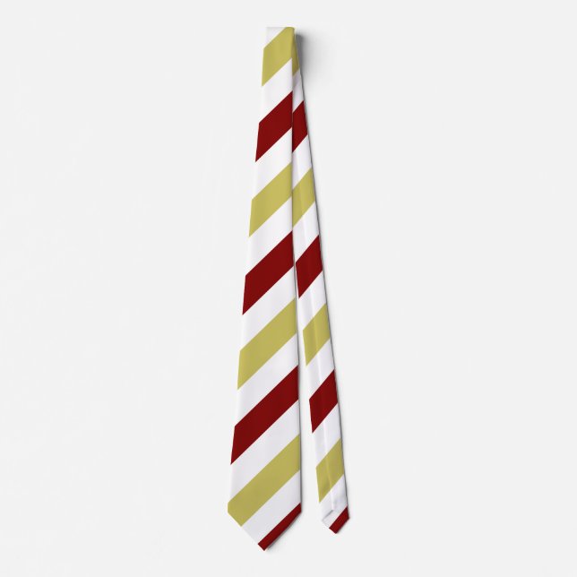 Garnet Gold and White Custom Regimental Stripe Tie (Front)