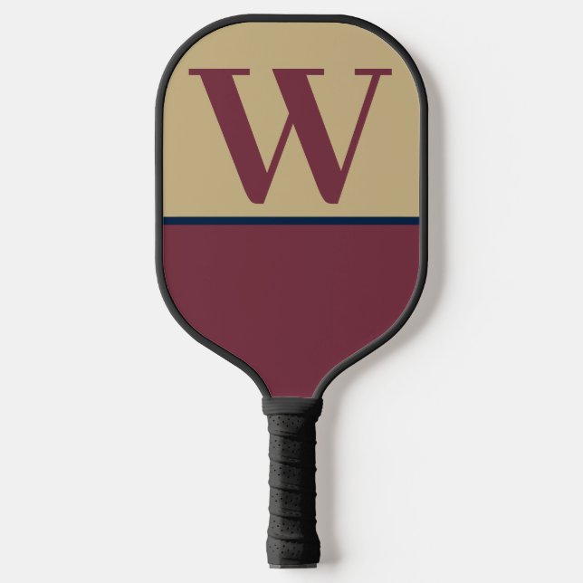 Garnet & Gold College Monogram Pickleball Paddle (Front)