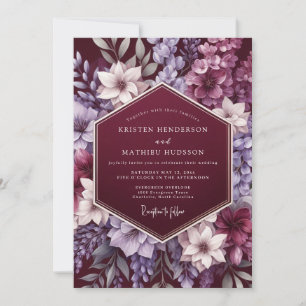 Garnet Majestic Bloom Wedding Invitation