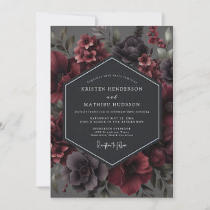 Garnet Moody Flora Wedding Invitation