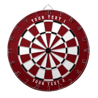 Garnet Red + B&W | Wide-Spaced White Sports Font Dartboard