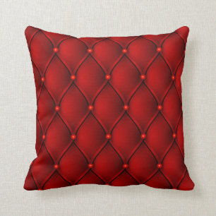 Garnet Red Faux Upholstery Look Cushion