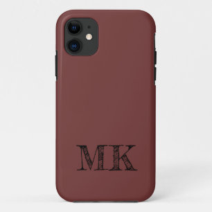 Garnet Solid Colour   Minimal Initial  Case-Mate iPhone Case