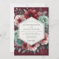 Garnet Teal Dramatic Wedding