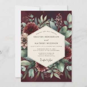 Garnet Vesperal Bloom Wedding Invitation