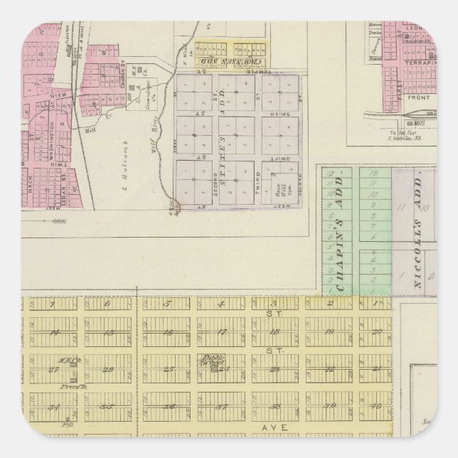 Garnett, Robinson, Hamlin, and Willis, Kansas Square Sticker (Front)