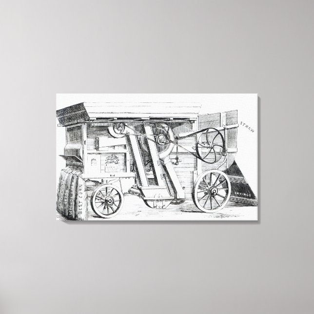 Garrett and Sons Patent Combined Threshing Canvas Print (Front)