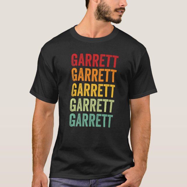 Garrett County Maryland Rainbow Text T-Shirt (Front)