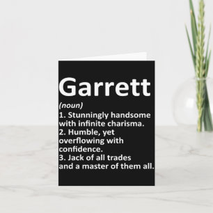 Garrett Definition Personalised Name Funny Card