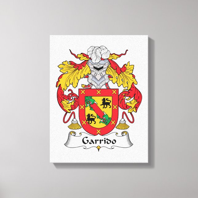 Garrido Family Crest Canvas Print (Front)